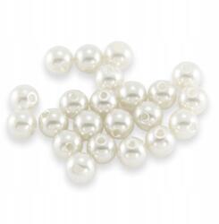 Mixform Gyöngy utánzat Abs műanyag kerek, fényes, fehér, 8mm, 25g~97db (13WB18822)