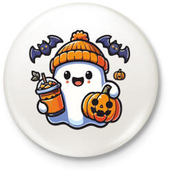 printfashion Cuki halloween szellem - Kitűző, hűtőmágnes - Fehér (17758681)