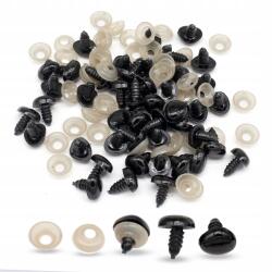 MIXFORM Biztonsági orrdugó játékhoz, műanyag, fekete, 12x15mm, 50 db (13WB31422)