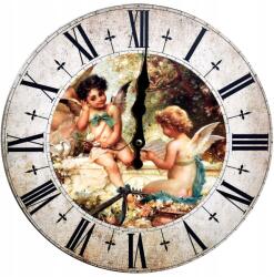 Duwen Vintage Falra Akasztható Falióra, csendes, sima mozgás, 34cm, római számokkal (Z-0028)