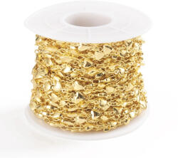 MIXFORM Lánc sárgaréz, tartós forrasztott bevonat aranyozott 18K, 8.5x4.5x2.5mm, 1m (13WB29286)