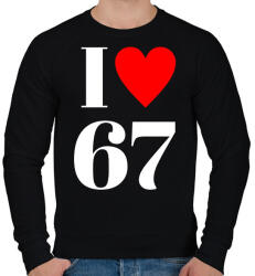 printfashion I LOVE 67 - Férfi pulóver - Fekete (17788157)