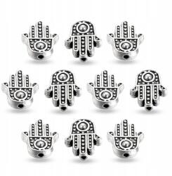 Mixform Fatima Kéz Fém Gyöngyök, Antik Ezüst, 12x10x4mm, 20db (13WB32547)