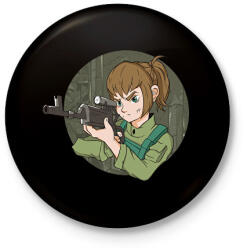 printfashion Női sniper - Kitűző, hűtőmágnes - Fekete (17845282)