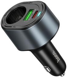 hoco. autós töltő USB-A + C típus + szivargyújtó PD QC3.0 3A 35W Z56 fekete