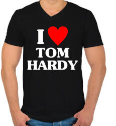 printfashion I LOVE TOM HARDY - Férfi V-nyakú póló - Fekete (17725380)
