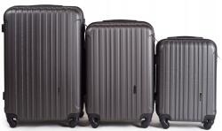 Wings 3 db-os utazó bőrönd szett Wings Flamingo csomagtartó szélesítővel Dark Grey (2011-3)