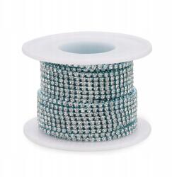 MIXFORM Dekorációs szalag cirkóniákkal, halvány türkiz/kristály, 2mm, 9m/db (13WB29322)