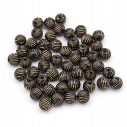 Mixform Akril gyöngyök, Kerek, Metál mintás Arany 9.5x10mm 50db/25g (13WB14342)