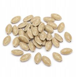 Mixform Akril gyöngyök, Metál mintás Arany, Bézs 19x11x5.5mm 40db/25g (13WB14340)