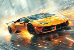  Vinyl flizelin tapéta fiú ifjúsági lambo sárga Méretre Szabva