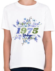 printfashion 1975 kék virág - Gyerek póló - Fehér (17814777)