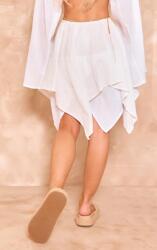 Prettylittlething Aszimmetrikus Miniszoknya, Size 34, 100% pamut, fehér