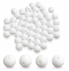 Mixform Akril gyöngyök, Kerek golyók, Fehér, 12x11mm, Lyuk 1.8mm, 50g~55db (13WB31508)