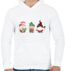 printfashion Karácsonyi manók - Férfi kapucnis pulóver - Fehér (17782314)