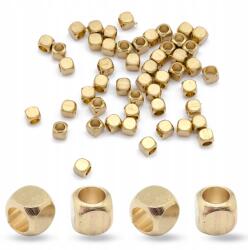 MIXFORM Távtartó gyöngyök sárgaréz, kocka, bevonat nélkül, 2.5x2.5mm, 50 db (13WB17234)