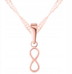 Larezo Rózsaszín nyaklánc a végtelenség jelével Aranyozott Infinity Ezüst 925 (łańcuszek srebrny nieskończoność z liczba 8 3)