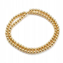  Szintetikus gyöngyök Hematit, Galvanikus, Világos arany, 4mm, 88db/38cm (13WB29093)