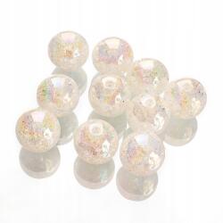 Mixform Akril gyöngyök Crackle Átlátszó, Szivárványos, 20mm, Lyuk: 2.5mm, 10db (13WB23922)