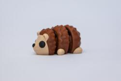  3D nyomtatott sündisznó figura, barna, PLA, gyerekeknek (jeż)