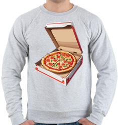 printfashion Pizzás doboz - Férfi pulóver - Sport szürke (17843131)