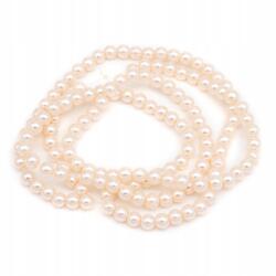 Mixform Gyöngyök Üveg Fényes Kerek, Antik Fehér, 6-7mm, 135db/78cm (13WB17659)