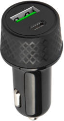 Forever LA-04 autós töltő 1xUSB-A + 1xUSB-C csatlakozással PD 45W 2, 4A - fekete