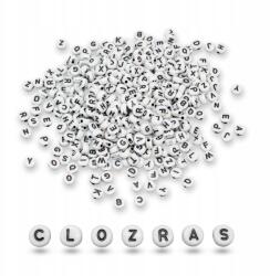 Mixform Akril gyöngyök Betűk, Fehér, 7x3mm, Lyuk 1.5mm, 50g~350db (13WB24883)