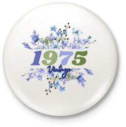 printfashion 1975 kék virág - Kitűző, hűtőmágnes - Fehér (17815109)