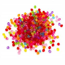 Mixform Biconus Akril gyöngyök Átlátszó, csiszolt, mix, 5x5mm, 25g~450db (13WB29536)