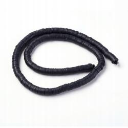 Mixform Öko Polimer Agyag gyöngyök, Handmade, Heishi, Fekete, 6x1mm, 360db/40cm (13WB30341)