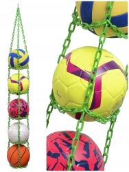  Labdatároló rendszer, 5 labdához, zöld, 173cm (fbsys-x5-zielony)