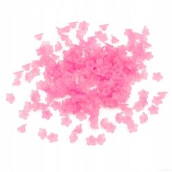 Mixform Akril gyöngyök matt, átlátszó, virágos, rózsaszín, 10x5mm, 25g~200db (13WB29511)