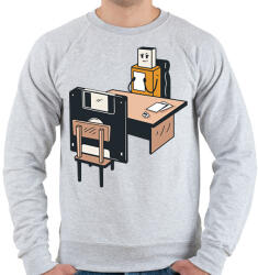 printfashion Pendrive vs floppy - Férfi pulóver - Sport szürke (17850291)