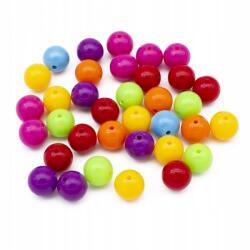 Mixform Akril gyöngyök, kerek, vegyes színek, 14mm, 50g~31db (13Z24810)