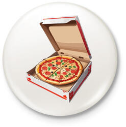 printfashion Pizzás doboz - Kitűző, hűtőmágnes - Fehér (17843911)