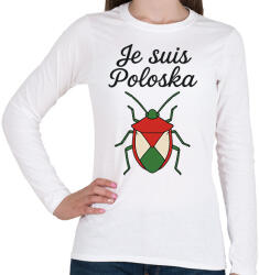 printfashion Je suis poloska - Női hosszú ujjú póló - Fehér (17764666)