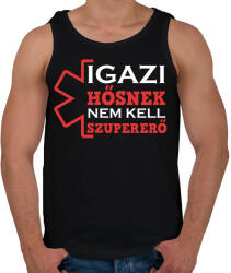 printfashion Igazi hősnek nem kell szupererő - Férfi atléta - Fekete (17746494)