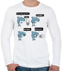printfashion SharKAMEHAMEHAA. . (A) - Férfi hosszú ujjú póló - Fehér (17719519)