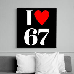 printfashion I LOVE 67 - Vászonkép - Fekete (17788564)