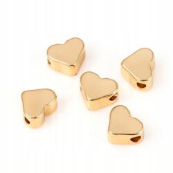 Mixform Sárgaréz gyöngyök, kézműves, szív, tartós bevonat, arany, 5.5mm, 5db (13WB28248)