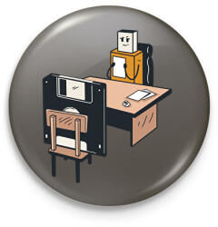 printfashion Pendrive vs floppy - Kitűző, hűtőmágnes - Sötétszürke (17850683)