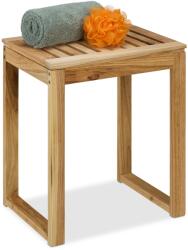Relaxdays Fából készült hoker, diófa, fürdőszobai zsámoly (100506478)