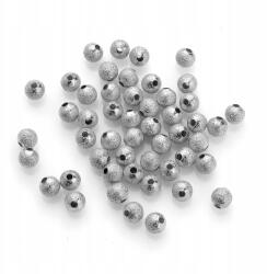 Mixform Csillagpor gyöngyök, sárgaréz, kerek, platina, 4mm, lyuk 1mm, 50db (14WB7470)