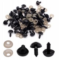 MIXFORM Biztonsági orrdugó játékhoz, műanyag, fekete, 9.5x11mm, 50 db (13WB31557)