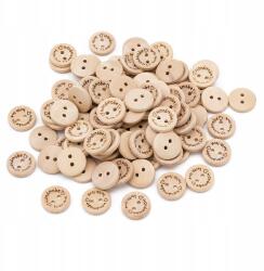 MIXFORM Fa gombok "Handmade with love", 2 lyukú, kerek, 15x3mm, 100db (13WB25199)