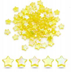 Mixform Akril gyöngyök, Átlátszó, Ab szín, Csillag, Sárga, 10x4mm, 25g~100db (13WB28500)