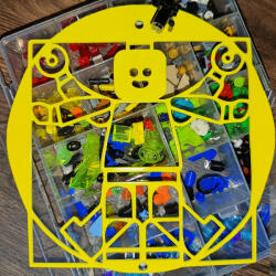  Vitruvius LEGO - Modern Fém Fali Dekor (lego sárga)