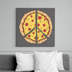 printfashion Pizza béke - Vászonkép - Sötétszürke (17839886)