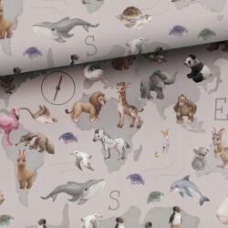 Mcolors Szövet, 100% pamut, Világtérkép, 1MB (3719)